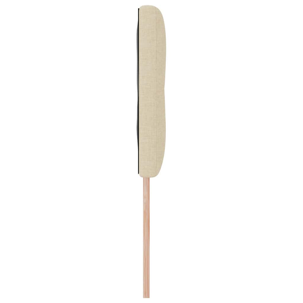 LED sengegavl med LED-lysstrimler Creme 144 cm Stof