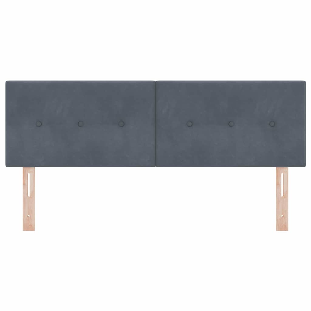 LED sengegavl med LED-lysstrimler Grå 144 cm Fløjl