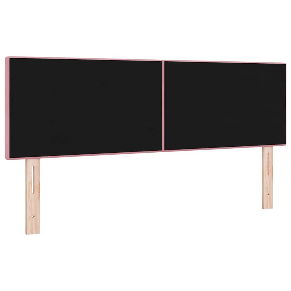 LED sengegavl med LED-lysstrimler Lyserød 144 cm Fløjl