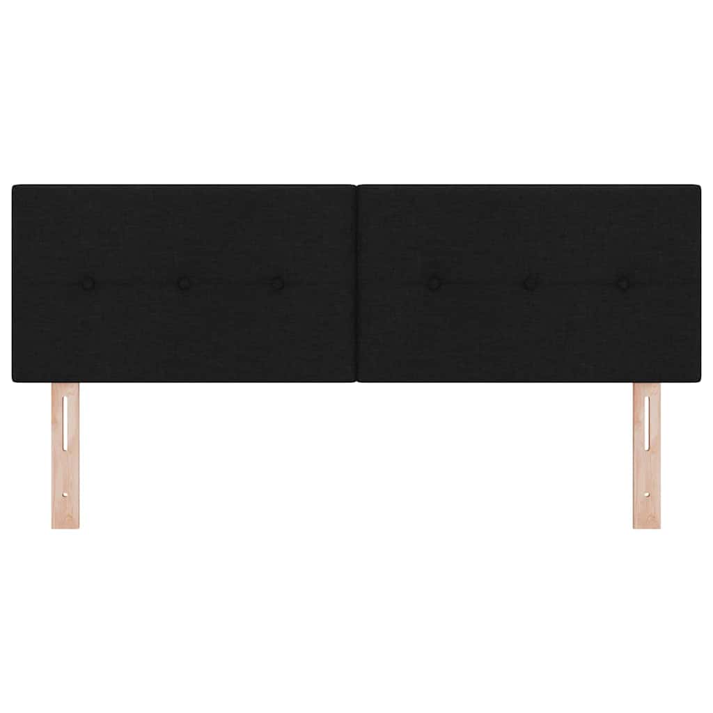 LED sengegavl med LED-lysstrimler Sort 160 cm Stof