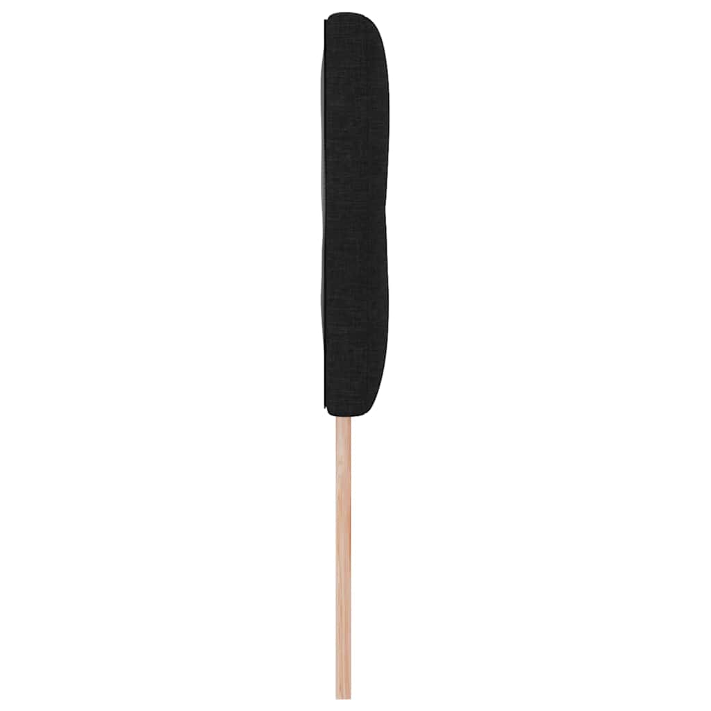 LED sengegavl med LED-lysstrimler Sort 160 cm Stof