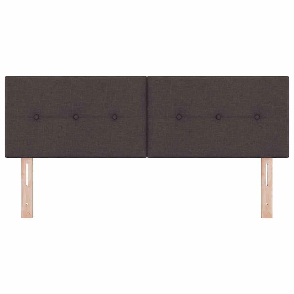 LED sengegavl med LED-lysstrimler Mørk Brun 160 cm Stof