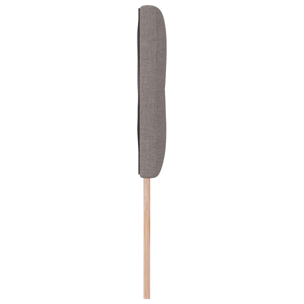 LED sengegavl med LED-lysstrimler Gråbrun 160 cm Stof