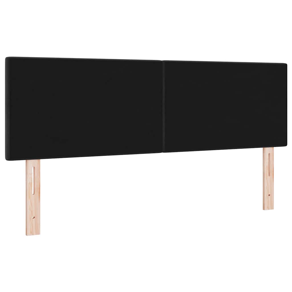 LED sengegavl med LED-lysstrimler Sort 160 cm Fløjl