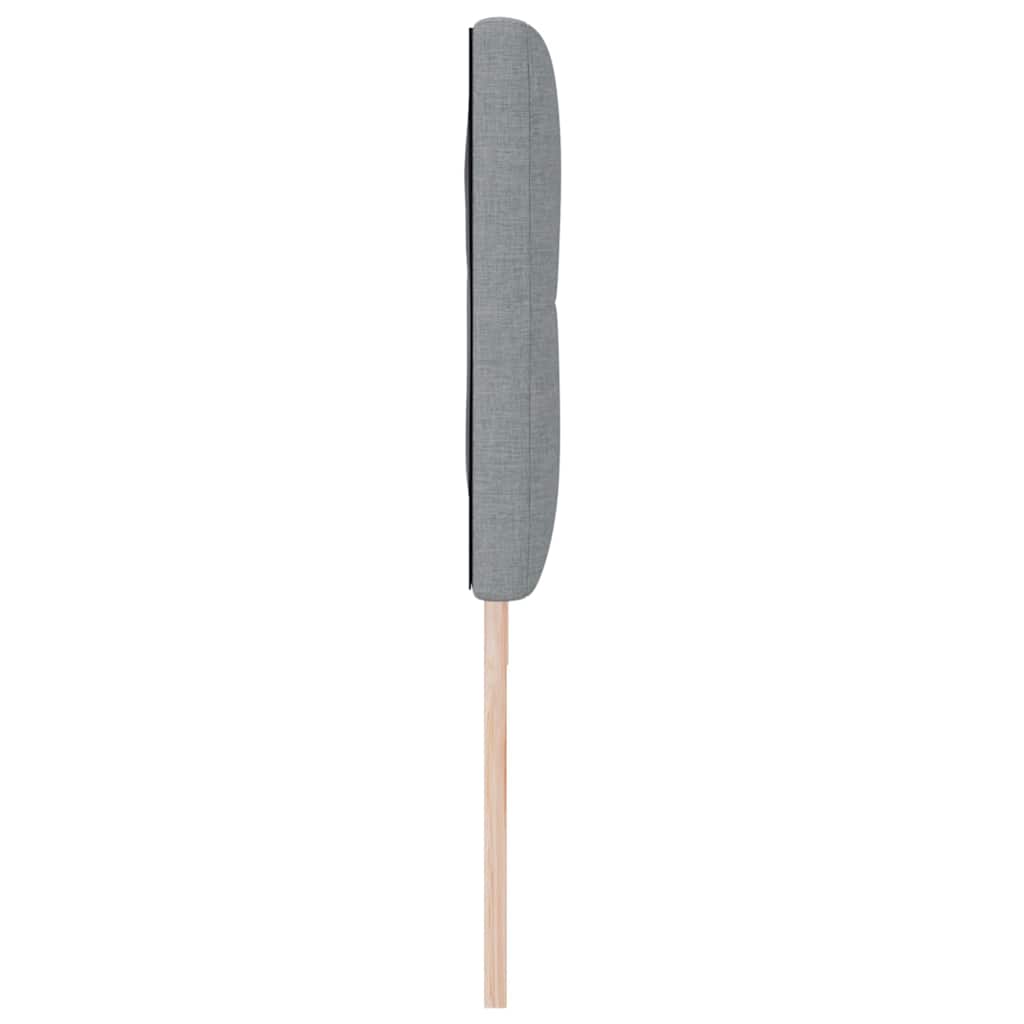 LED sengegavl med LED-lysstrimler Lysegrå 180 cm Stof