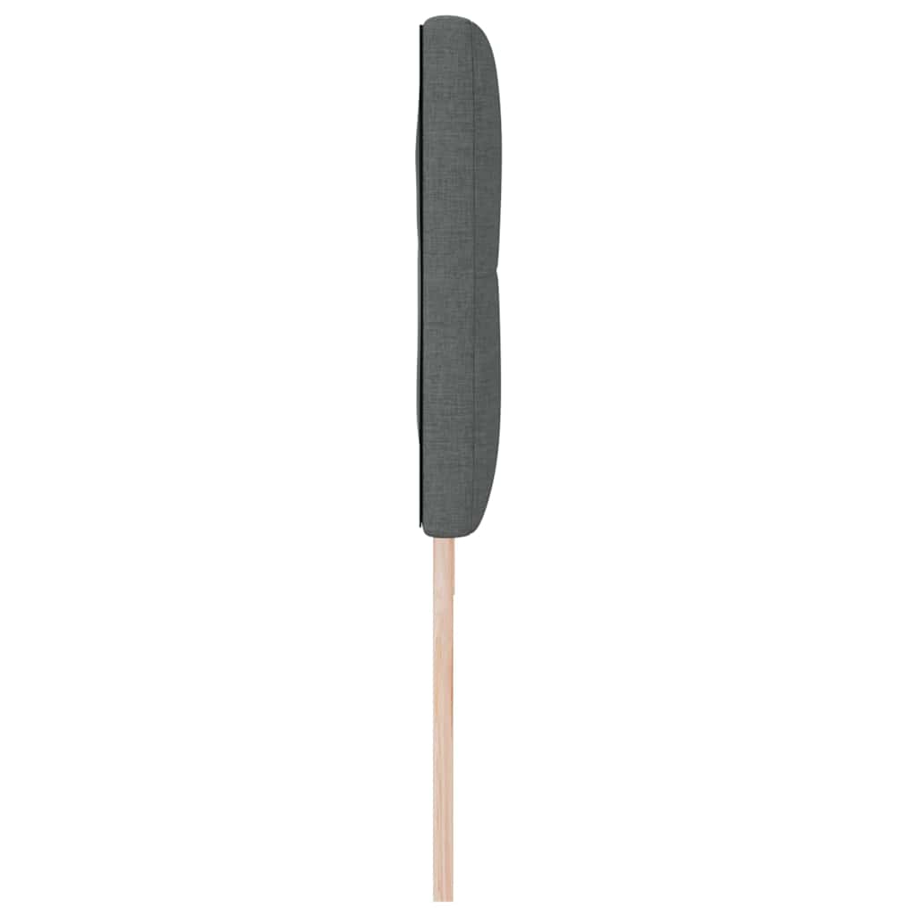 LED sengegavl med LED-lysstrimler Mørkegrå 180 cm Stof