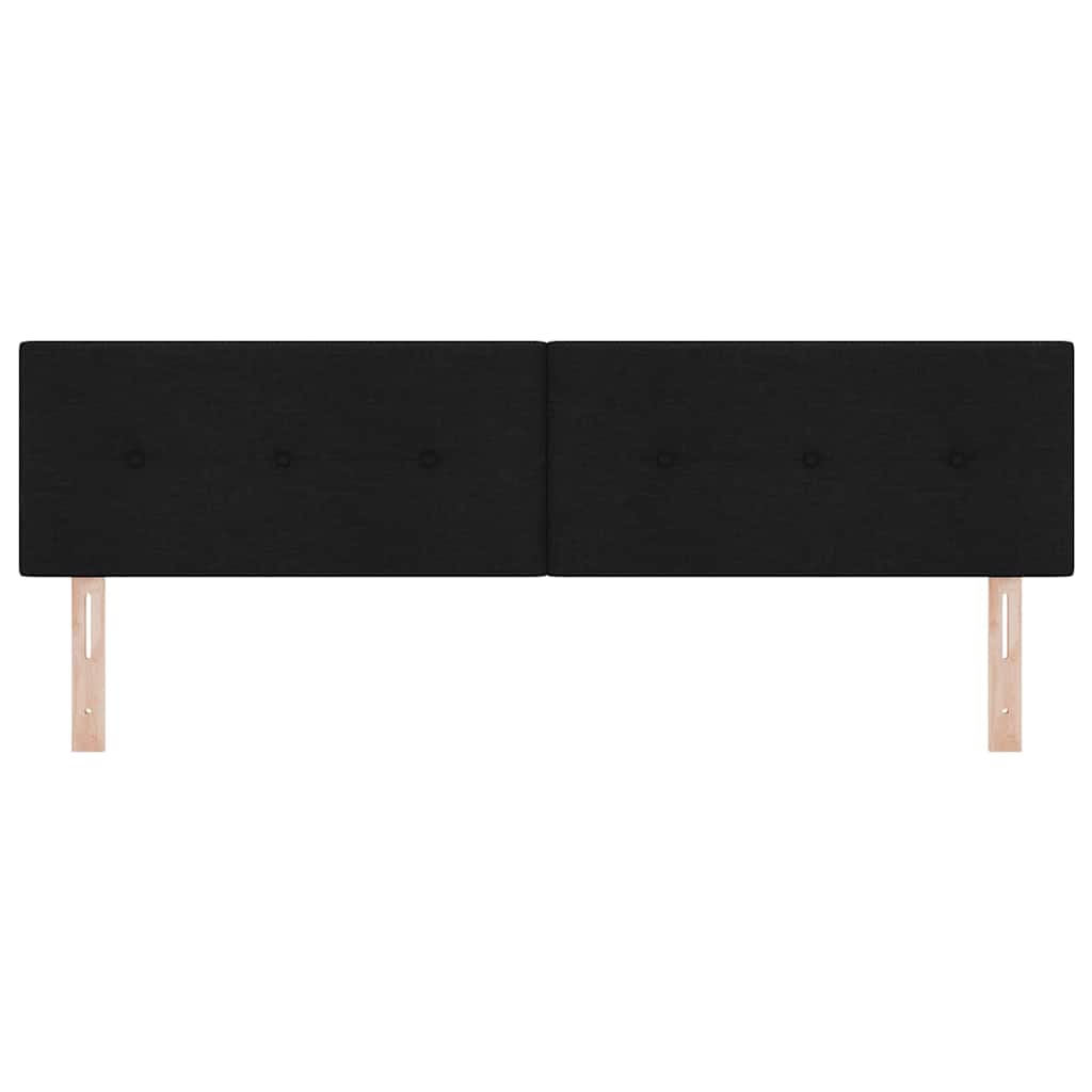 LED sengegavl med LED-lysstrimler Sort 180 cm Stof