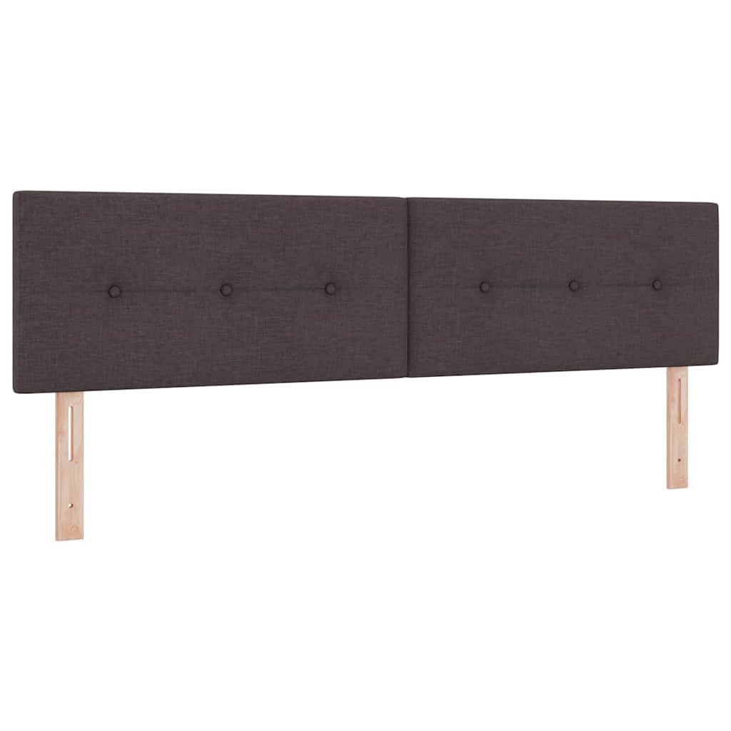 LED sengegavl med LED-lysstrimler Mørk Brun 180 cm Stof
