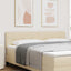 LED sengegavl med LED-lysstrimler Creme 180 cm Stof
