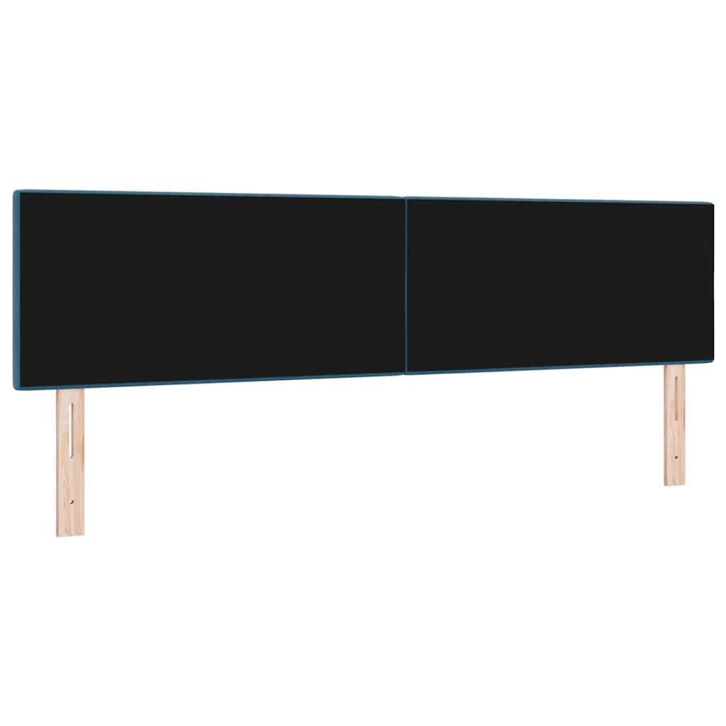 LED sengegavl med LED-lysstrimler Blå 180 cm Fløjl