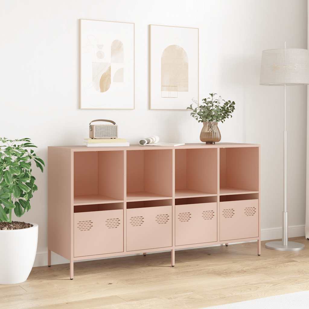 skænk 135x39x73,5 cm koldvalset stål lyserød
