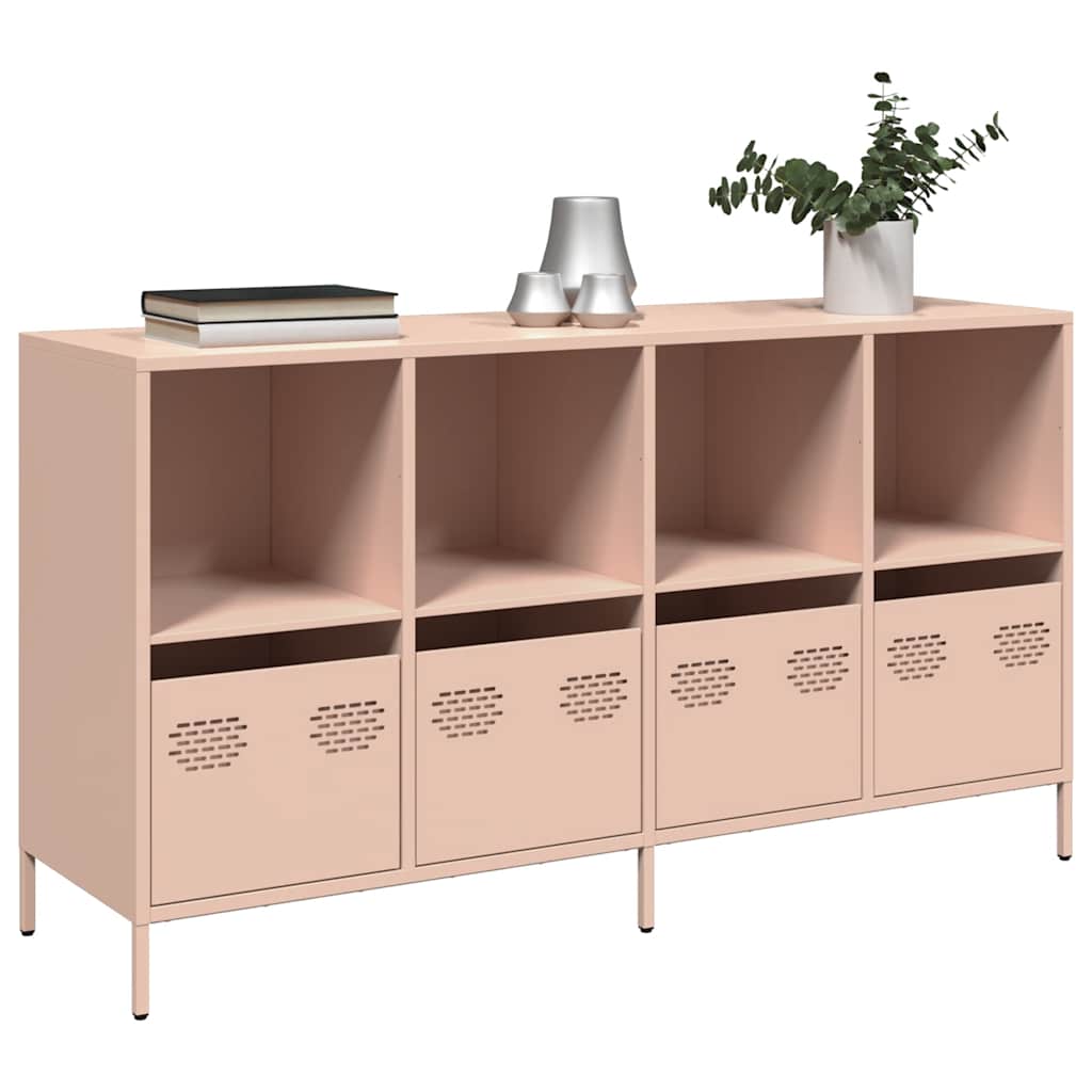 skænk 135x39x73,5 cm koldvalset stål lyserød
