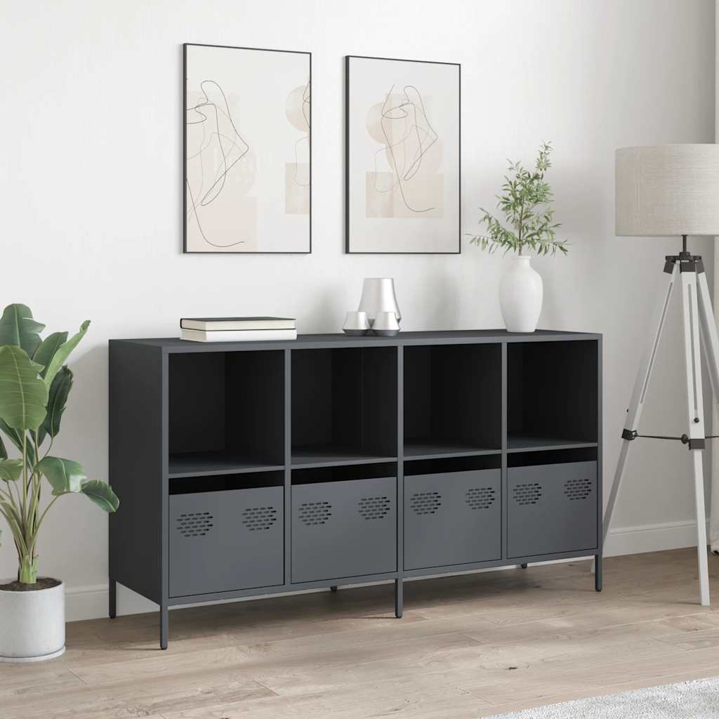 skænk 135x39x73,5 cm koldvalset stål antracitgrå