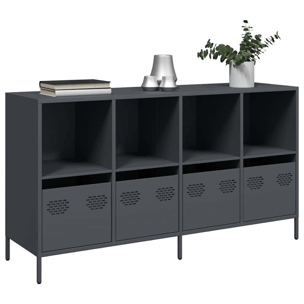skænk 135x39x73,5 cm koldvalset stål antracitgrå