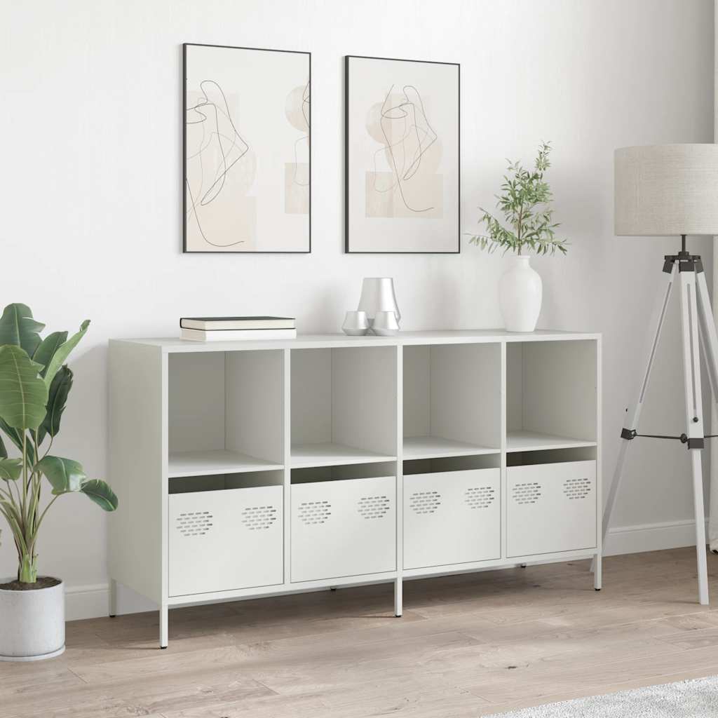 skænk 135x39x73,5 cm koldvalset stål hvid