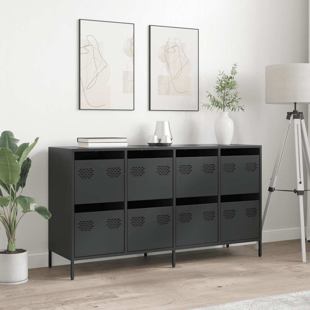 skænk 135x39x73,5 cm koldvalset stål sort