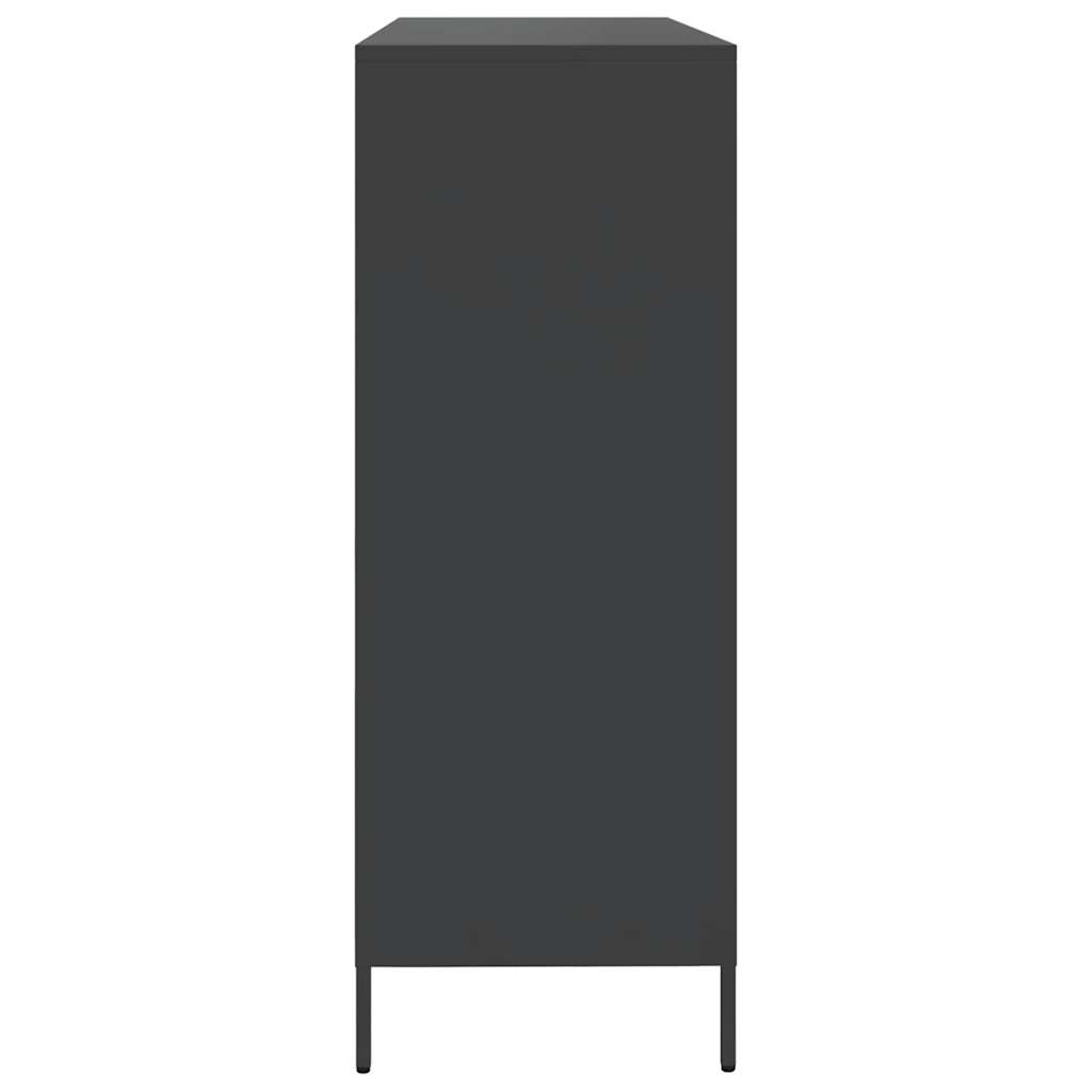 skænk 135x39x103,5 cm koldvalset stål sort