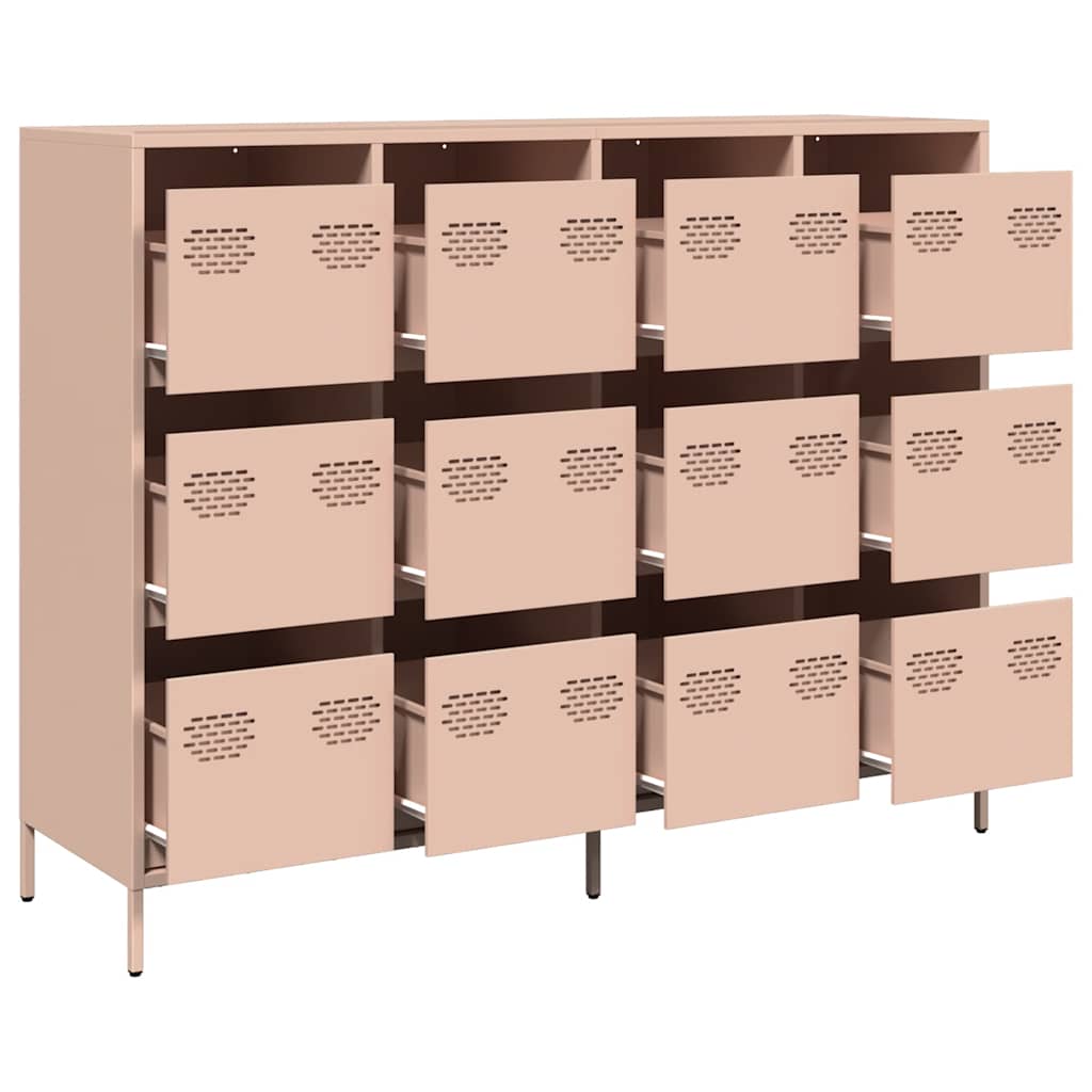 skab 135x39x103,5 cm koldvalset stål lyserød