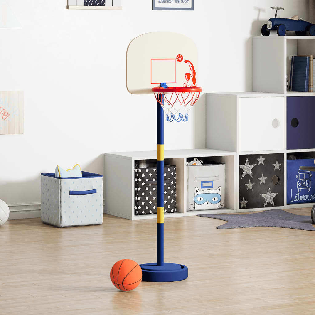 basketballstativ med bold og pumpe 90/121 cm justerbar højde billede