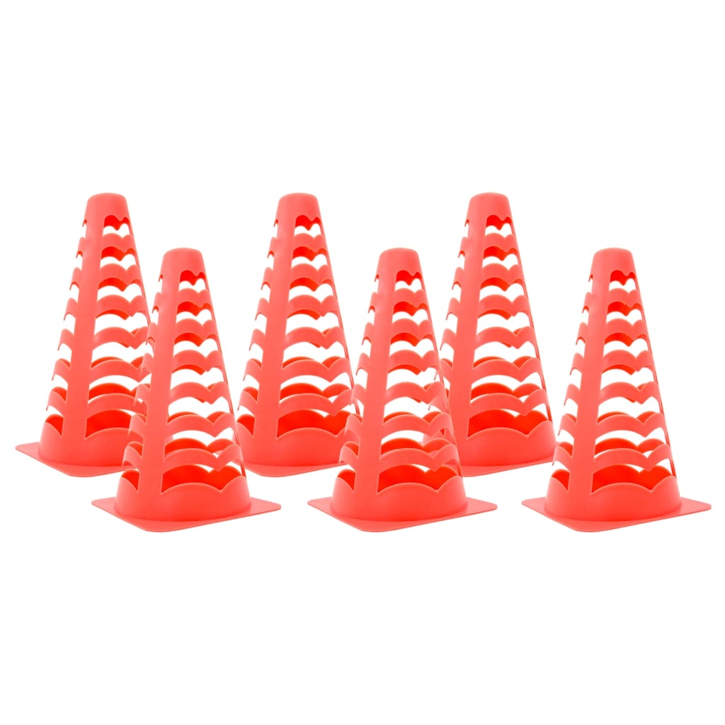 fodboldkegler 6 stk. 13x13x22,5 cm stabelbare orange billede