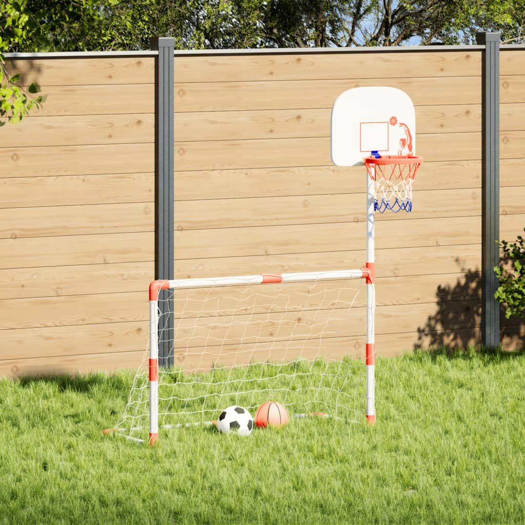 fodbold- og basketballsæt til børn 98x50x70 cm med bolde billede