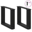 sofabordsben U-formet 2 stk. sort 30x(30-31) cm stål