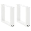 sofabordsben U-formet 2 stk. hvid 30x(30-31) cm stål