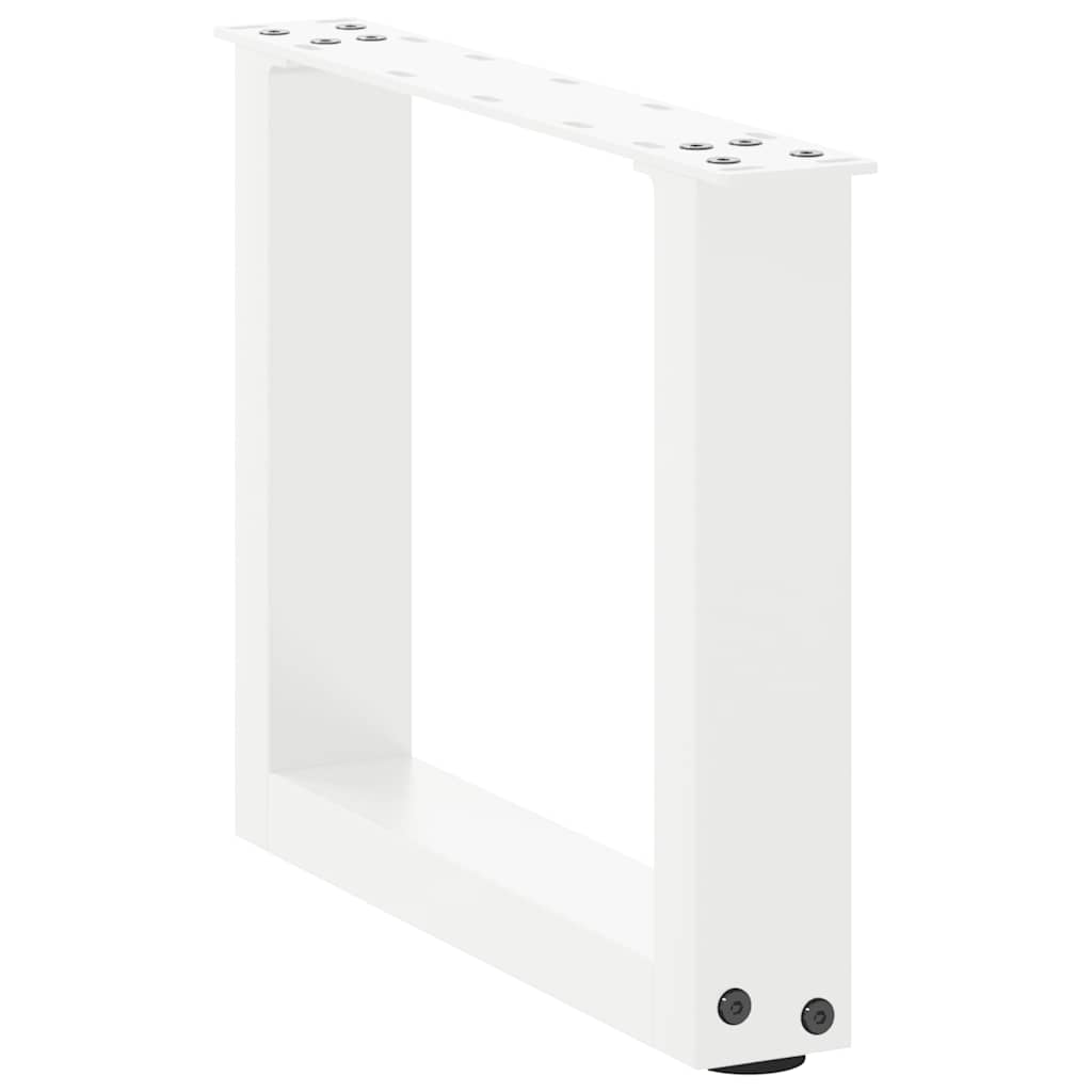 sofabordsben U-formet 2 stk. hvid 30x(30-31) cm stål
