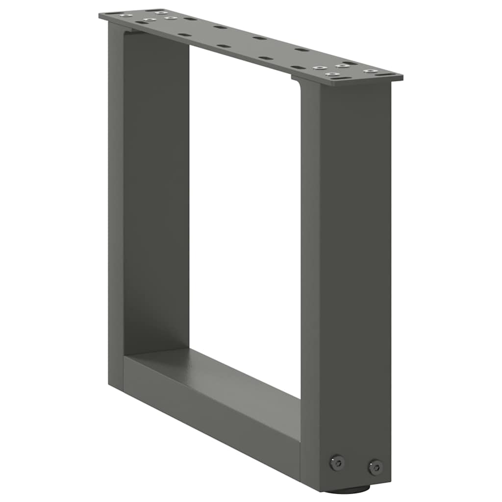 sofabordsben U-formet 2 stk. antracit 40x(30-31) cm stål