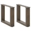 sofabordsben U-formet 2 stk. naturstål 40x(30-31) cm stål
