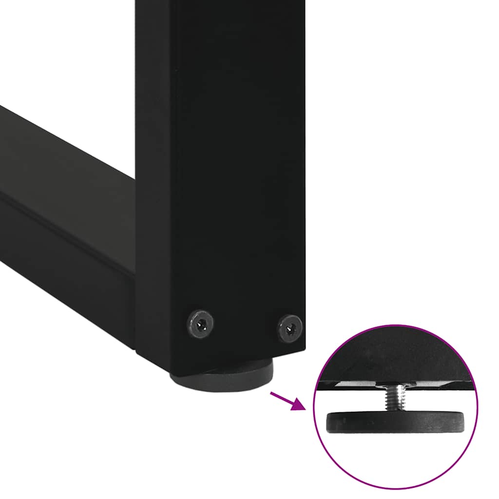 sofabordsben U-formet 2 stk. sort 50x(30-31) cm stål