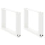 sofabordsben U-formet 2 stk. hvid 50x(30-31) cm stål