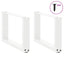 sofabordsben U-formet 2 stk. hvid 50x(30-31) cm stål