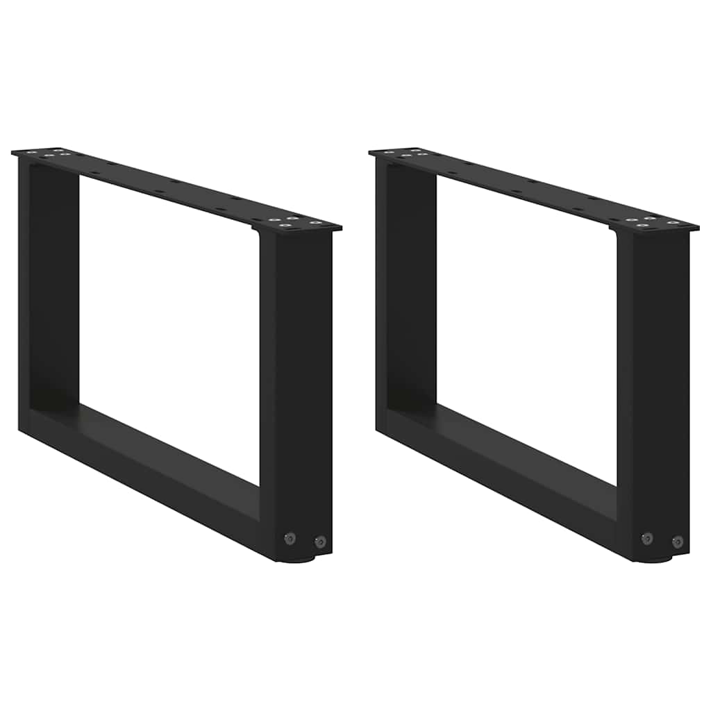 sofabordsben U-formet 2 stk. sort 60 x (30-31) cm stål