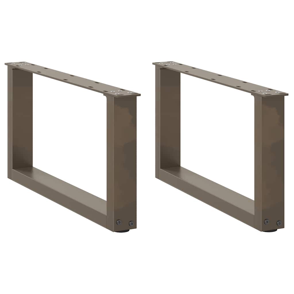sofabordsben U-formet 2 stk. naturstål 70x(30-31) cm stål