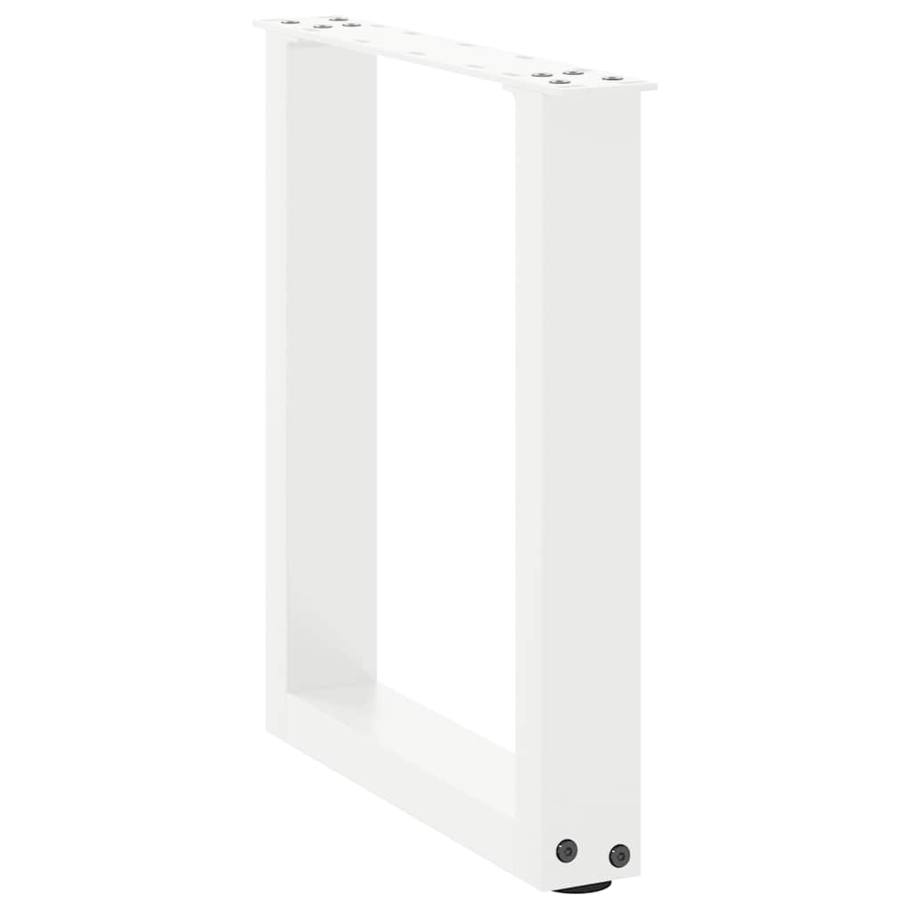 sofabordsben U-formet 2 stk. hvid 28 x (42-43) cm stål