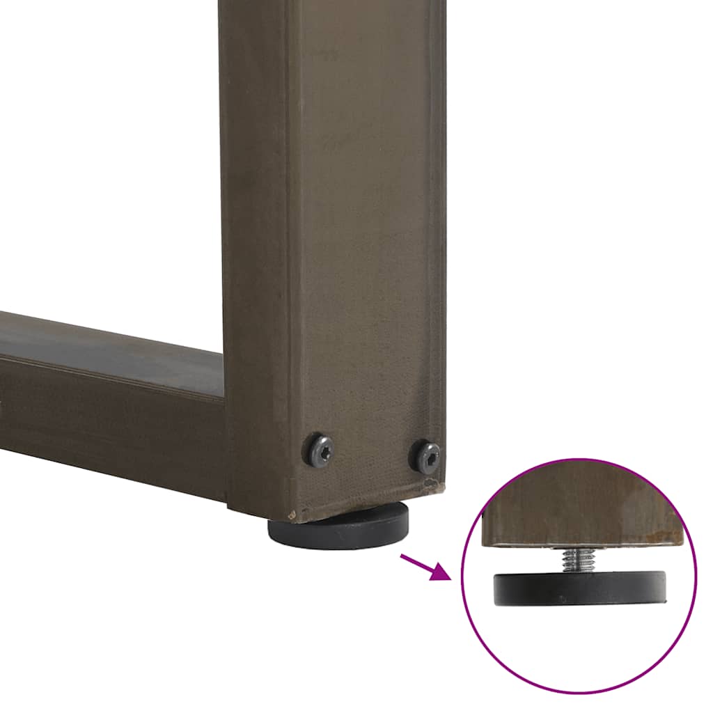 sofabordsben U-formet 2 stk. naturstål 28 x (42-43) cm stål
