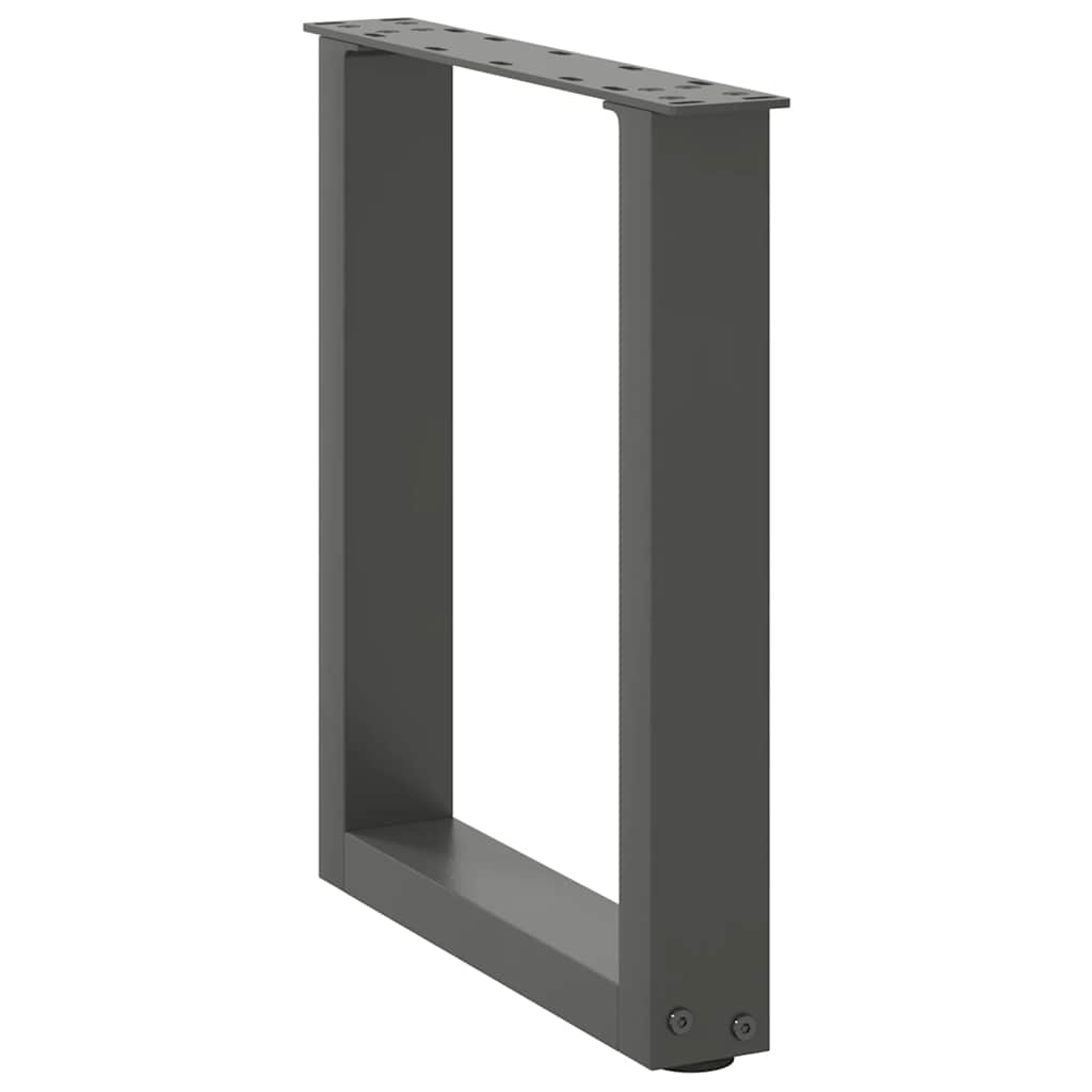 sofabordsben U-formet 2 stk. antracit 38 x (42-43) cm stål
