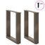 sofabordsben U-formet 2 stk. naturstål 38 x (42-43) cm stål
