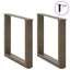 sofabordsben U-formet 2 stk. naturstål 50x(42-43) cm stål