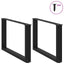 sofabordsben U-formet 2 stk. sort 60 x (42-43) cm stål