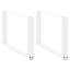 sofabordsben U-formet 2 stk. hvid 70 x (42-43) cm stål
