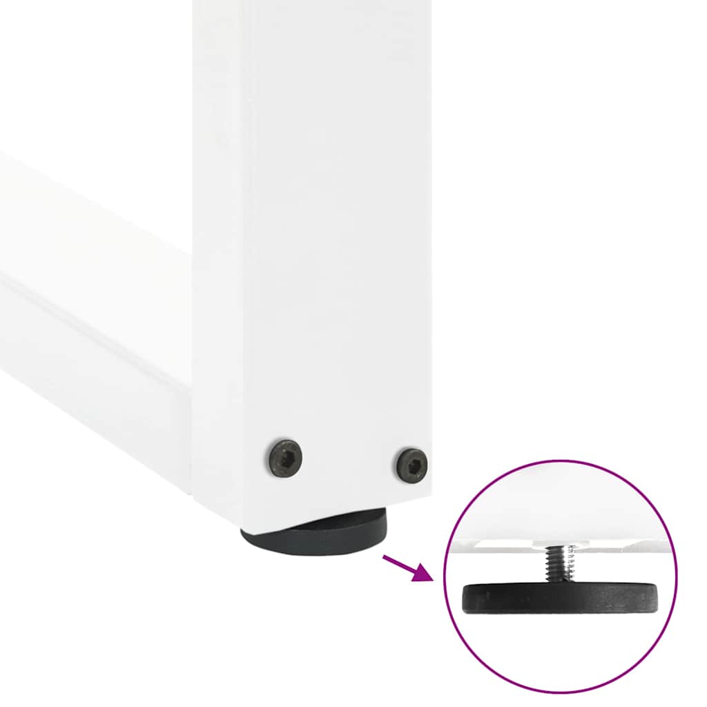 sofabordsben U-formet 2 stk. hvid 70 x (42-43) cm stål