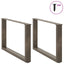 sofabordsben U-formet 2 stk. naturstål 70 x (42-43) cm stål