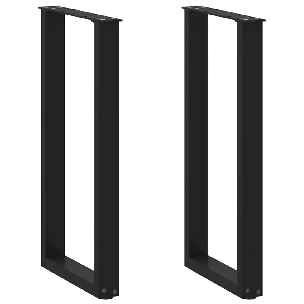 konsolbordben U-formet 2 stk. sort 28 x (72-73) cm stål billede