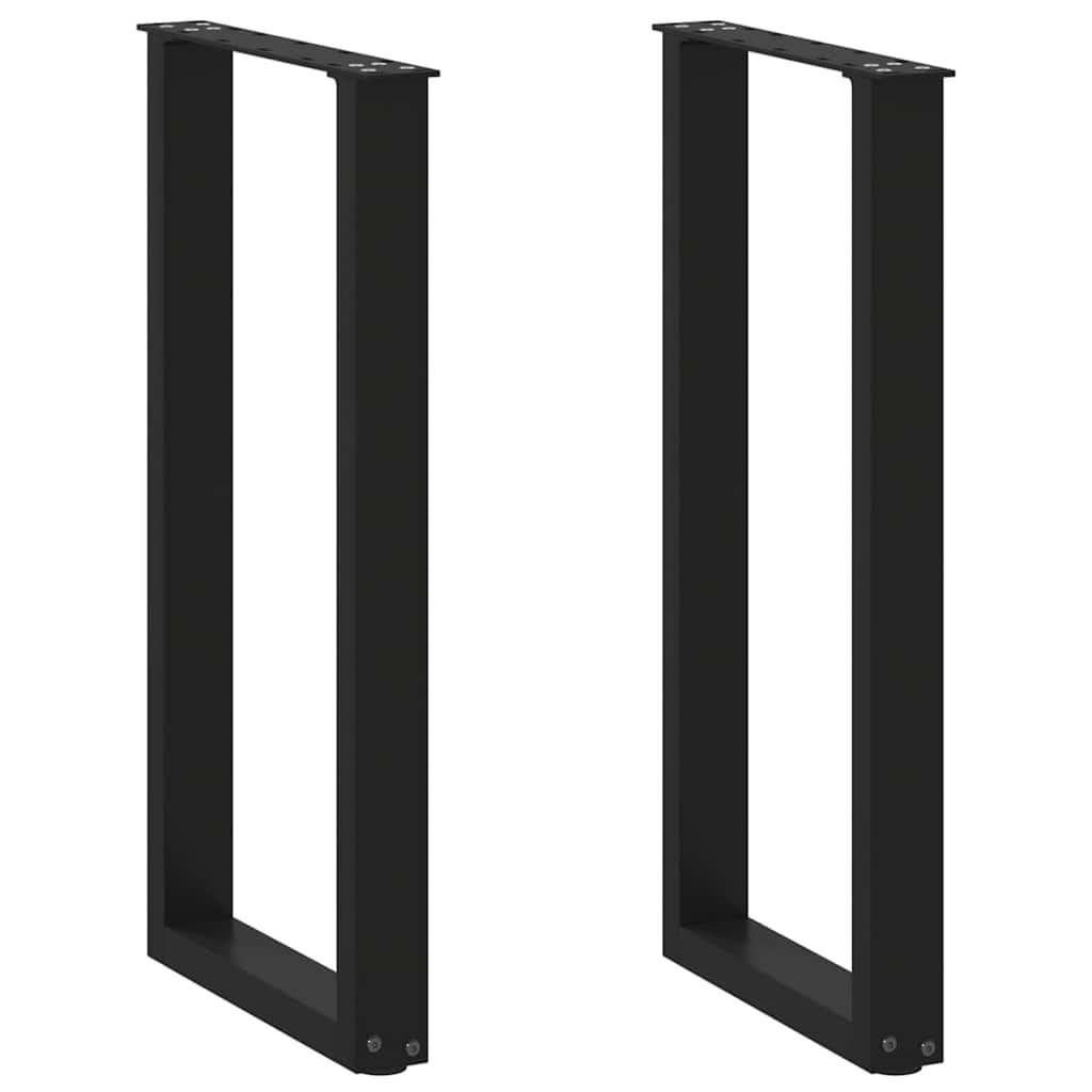 konsolbordben U-formet 2 stk. sort 38 x (72-73) cm stål billede