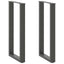 konsolbordben U-formet 2 stk. antracit 38 x (72-73) cm stål