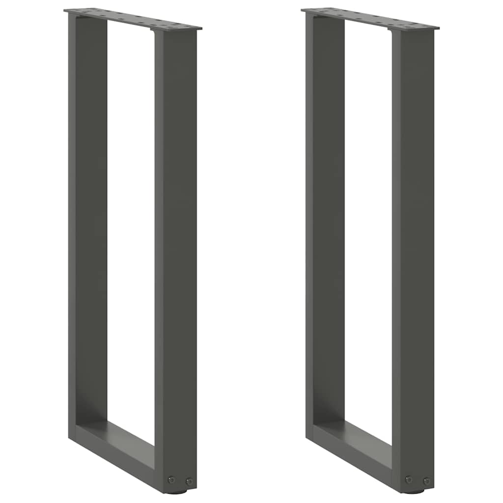 konsolbordben U-formet 2 stk. antracit 38 x (72-73) cm stål billede