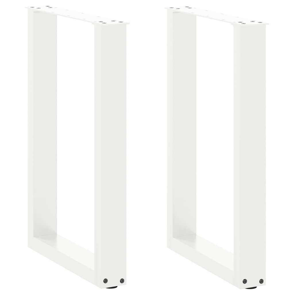 spisebordsben U-formet 2 stk. hvid 50x(72-73) cm stål
