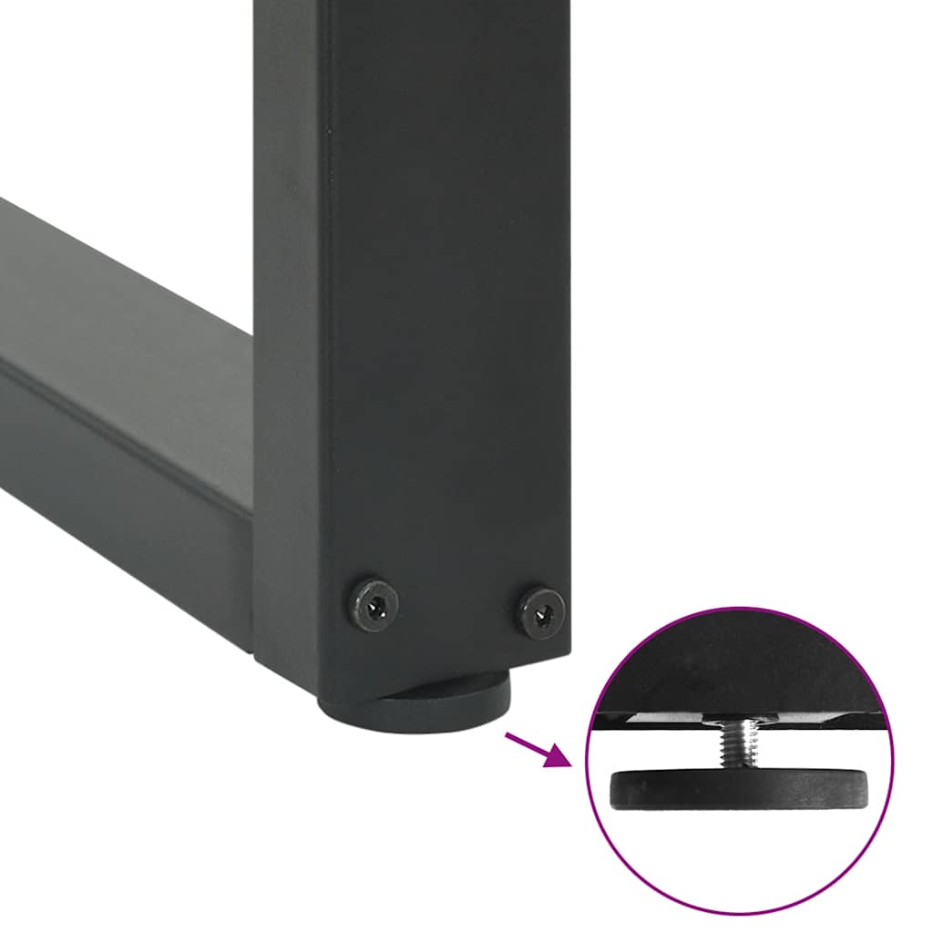 spisebordsben U-formet 2 stk. antracit 50x(72-73) cm stål